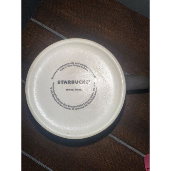 STARBUCKS 2018 Brown Dipped Iridescent Square Handle Coffee Mug White Bottom - Picture 11 of 12